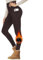 Gayhay Thermo Leggings Damen mit Taschen Gefütterte im Winter, High Waist Thermohose Warm Blickdicht für Sport Braun 2XL