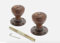 AB Hardware Rosewood Matt Antique Wooden Ringed Reeded Mortice Rim Door Knobs Knob Pair