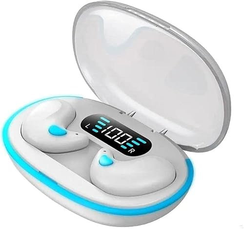 ZCXCsfp Auricolari invisibili per dormire senza fili, IPX5, impermeabili, Bluetooth 5.3, controllo touch, con custodia di ricarica wireless, doppia cancellazione del rumore, micro sleep senza senso