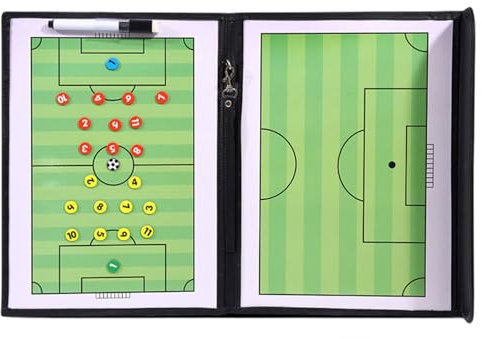 Serenitison Fußball Taktikmappe,Fußball Coach Board Taktikmappe,Faltbar Taktikmappe Fussball Coach Board,Tragbar Taktikboards,mit Satz Magnete/Stift,Schiedsrichterausrüstung(31.5 * 24cm)