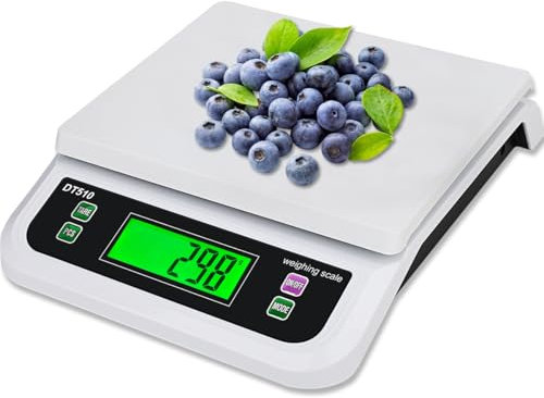 Küchenwaage, digital, 30 kg, groß, professionelle Lebensmittelwaage, ABS, 1 g, hohe Präzision, genaue elektrische Backwaage mit 6 Einheiten und Tara-Funktion, Zählwaage, hintergrundbeleuchtetes