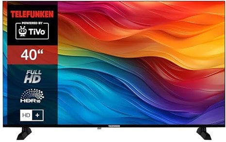 Telefunken Fernseher 40 Zoll Smart TV Powered by TiVo (Full HD, HDR, HD+ 6 Monate inkl., Triple-Tuner) XF40TO900S