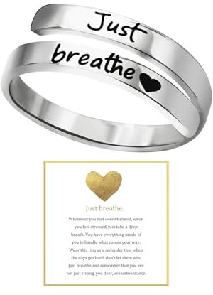 Kinretixia Edelstahl Motivationsring Für Damen, Verstellbare Ringe Edelstahl Daumenring Damen Mode Ringe Frauen Set, Hypoallergen Und Nickelfrei, Geschenk Für Besondere Anlässe