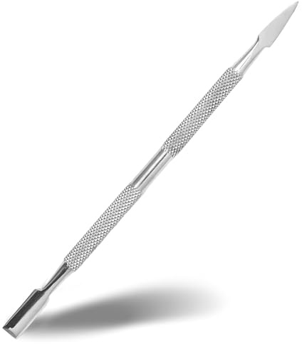 Jack Shaver Cuticle Pusher and Spoon Nail Cleaner – Professional Stainless Steel Manicure Tool for Fingernails & Toenails – Dual-Ended Cuticle Remover & Cutter (Silver) (13)