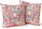 Lot de 2 housses de coussin vintage bohème rose vif, orange, 50,8 x 50,8 cm, motif tapis oriental floral violet et rouge, tapisserie rustique rétro pour coussin, canapé, extérieur