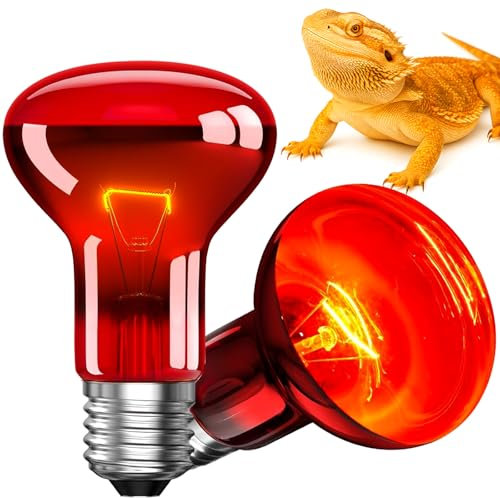 EAEVKPI Lampada Riscaldante a Infrarossi 100W per Terrario, 2 Pezzi – per Tartarughe, Serpenti e Rettili
