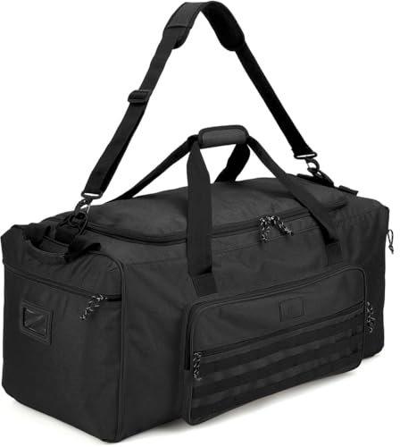 Bolsa de Deporte para Hombre y Mujer Grande 115L Bolsas Viaje Táctica Extra Large Duffle Bag Bolsa Deporte Gimnasio, Boxeo, el Camping y los Militar Viajes, Negro