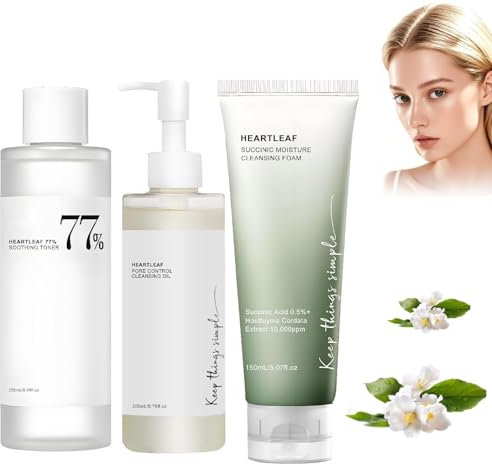 Heartleaf Quercetinol Pore Deep Ceanseing Foam 150ml - Heartleaf Pore Control Cleansing Oil 200ml - Heartleaf 77% Soothing Toner 250ml für Gesicht, Damen/Männer