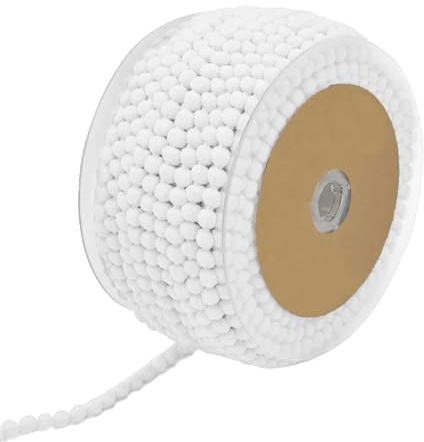 Bommelborte Mini 25m x 11mm uni Bommelgröße 6mm Pomponband Pomponborte 22 Farben