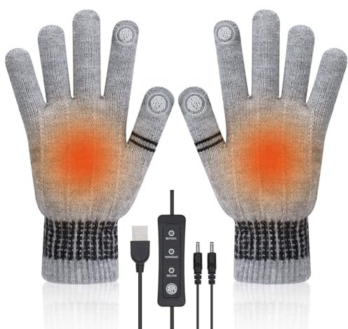 USB Beheizte Handschuhe für Damen Herren Victop Winter Heizhandschuhe Touchscreen Laptop Handschuhe Handschuh 3 Einstellbare Temperaturen Handwärmer Warme Winter Geschenk Für Drinnen Draußen