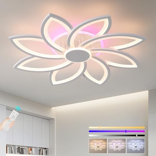 ZAITINZ led deckenleuchte mit Fernbedienung,deckenlampe dimmbar,wohnzimmer lampe decke weiß,led lampen deckenlampen Innenbereich,moderne deckenleuchten 70W,energiesparend schlafzimmerlampe,3000-6000k