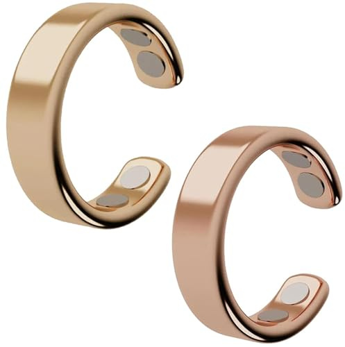 Pipihome Vital ring, 2 Stück Vitalring Wechseljahre Magnetring Damen, Sömni Ringe Verstellbare Komfortables Open-Design für Jeden Finger