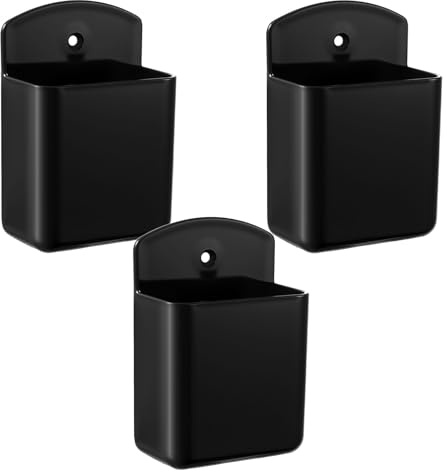 Fyntave 3 Pcs Remote Control Holder Wall Mount Self Adhesive TV Controller Holder Hole-Free Storage Organizer Wall Pen Holders Storage Accessories for Home Office School Black