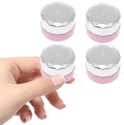 ULTECHNOVO Empty Nail Polish Jars and Nail Glue Containers 4pcs Set Mini Plastic Cosmetic Jars for Gel Polish Storage and DIY Manicure Use