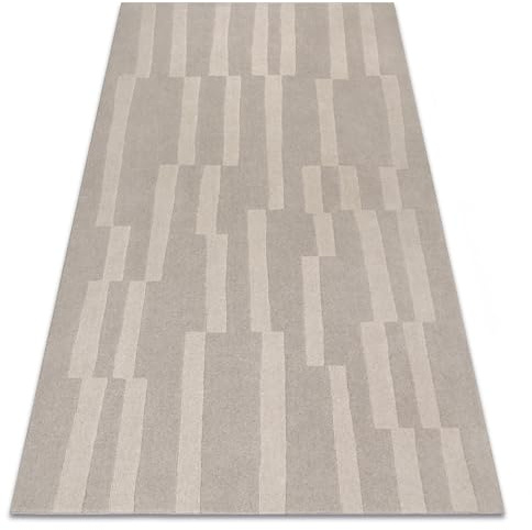 rugsx Wollteppich TEXTURA 488.17.LA110 OSTA - modern - Geometrisch strukturell grau/beige 240x340 cm
