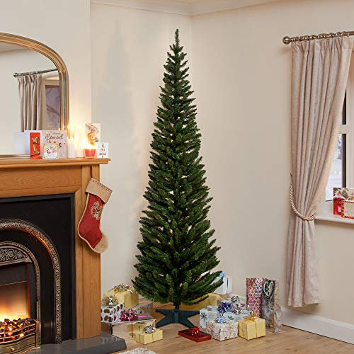 Snowtime 4ft Green Pine Pencil Slim Artificial Tree with 168 Branch Tip (click to see more sizes)