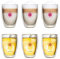 Creano doppelwandiges Tee-Glas, Latte Macchiato, Thermobecher Blume des Lebens | 250ml, in exklusiver Geschenkbox 6er Set