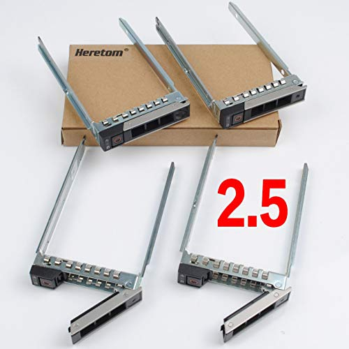 Heretom 4 Stück 2,5 Zoll DXD9H Hot-Swap SAS SATA Festplatten Rahmen Wechselrahmen Caddy Tray der 14 Generation für Dell XC640-4 XC6420-6 R340 R440 R540 R640 R740 R840 R940 R6415 R7415 R940xa