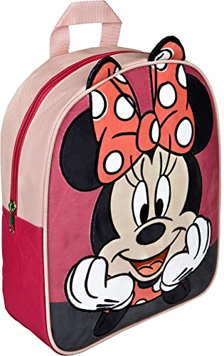 Kleinkind Rucksack Plüsch Disney Minnie Mouse leichtgewicht pink │ Rucksack Kindergarten│ca. 7,5 lt│Kinderrucksack für Mädchen, Kita Freizeit