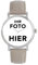 Toff London Personalisierte Fotogeschenke für Frauen, analoge Anzeige, japanische Uhr mit Quarzwerk und beigem Lederarmband, maßgefertigte gravierte Uhr