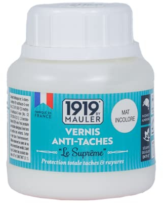1919 BY MAULER - Vernis Multisupport Le Suprême - Mat Incolore - Produit Anti-Rayure, Anti-Tache - 4h de séchage entre chaque couche - 0,125 L