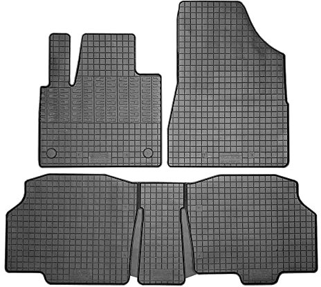 CIKCAR Satz Gummimatten kompatibel mit Mercedes Citan Tourer / T-Klasse MPV (W420) & Renault Kangoo III MPV & Nissan Townstar MPV 2021- (5-teilig + Montagesystem)