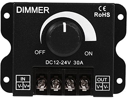 LED Dimmer Schalter DC 12V 24V 30A PWM Drehdimmer Unterputz Dimmschalter Controller mit Einstellbarer Helligkeit für Einzelfarbe LED Streifen Beleuchtung Lampe Band Licht