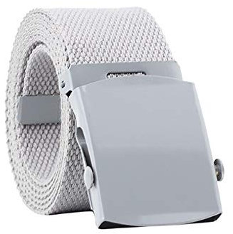 HZMM Work Belts for Men,Women Adjustable Automatic Waist Belt for Men Fans Casual Unisex Nylon Canvas Fabric Golf Belt Suitable for Work and Travel, gray, One Size