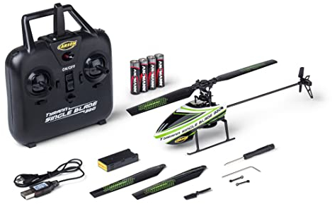 Carson 500507171 - Ferngesteuerter Helikopter Tyrann Single Blade 320 2,4 GHz - RC Flugzeug ab 16 Jahre, 100% RTF Komplettset, mit Höhenkontrolle und Start- & Landefunktion, grün