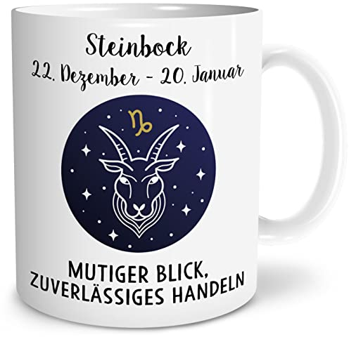 OWLBOOK® Sternzeichen Steinbock Tasse mit Spruch Sternzeichen Steinbock zum Geburtstag Weihnachten Keramik 300 ml