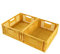 Spesh 2 scatole portaoggetti pieghevoli, grandi, impilabili, in plastica, pieghevoli, per scrivania, scaffale, cassetto (giallo, 40 x 30 x 15 cm)