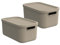 Rotho Albula light 2er-Set Aufbewahrungsbox 12l mit Deckel, Kunststoff, beige