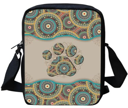 Wanyint Umhängetasche für Damen und Herren, bequeme Kuriertasche, Vintage-Pfote