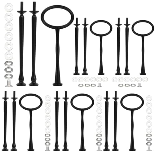 Pasdrucn 6 Pack Etageren Stangen Set, 3 Etagen Etagere Schwarz, Etagere Stangen, Etagere Bausatz Vintage Metallstange, Metallstangen Mittellochausstech Für Tortenhalter Torten (Schwarz)