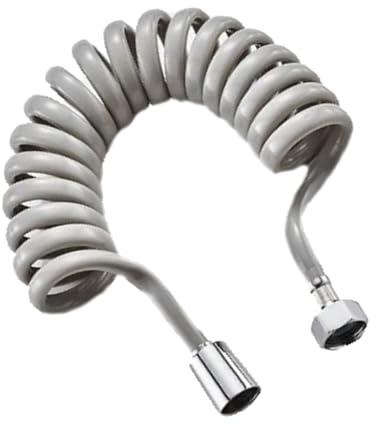 TYMYW Brauseschlauch Flexibel Einziehbarer Brauseschlauch,Kupfer Schnittstellen-Spiralschlauch,Federtyp-Badezimmer Schlauch,Grau,5M
