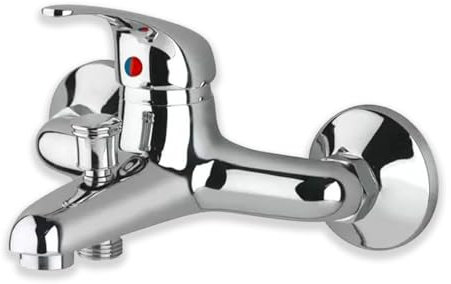Grifo mezclador cromado para bañera, grifo de pared de acero inoxidable