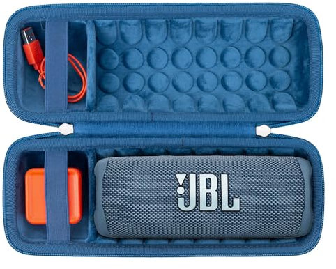 Khanka for JBL Flip 7 / Flip 6 Waterproof Portable Bluetooth Speaker Hard Travel Carrying Storage Case,Case Only (Blue)