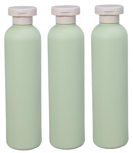 Travel Shampoo Bottles, 3PCS 260ml/8.8oz Empty Shampoo Squeeze Bottles, Plastic Refillable with Leakproof Flip Cap, Non Slip Small for Creams, Lotion