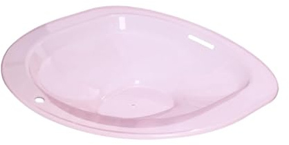 Oshhni Bain de Siège Toilette Sitz Bain Bassin Bidet Bassin de Bain Ergonomique En PP Solide Confortable pour Le Nettoyage Intime Convient à L'Hygiène Des Fe, Rose Transparent