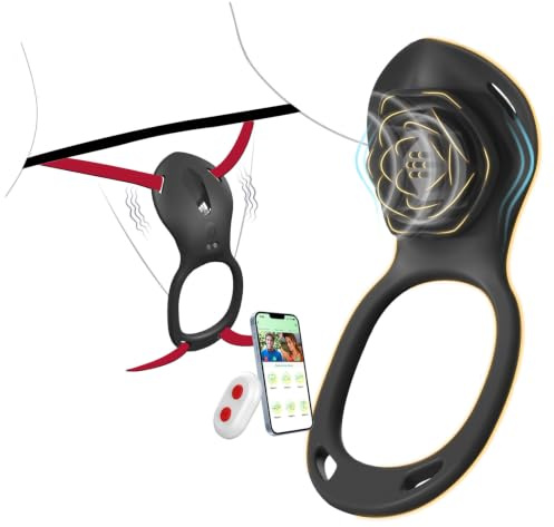 Sex Spielzeug für die Paare Frau Männer, Strap on BDSM Rose Vibration, Bondage Vibratorensets Klitoris mit Fernbedienung, Massagestab Vibrator, Erotisches Sexspielzeug Sex Spiele