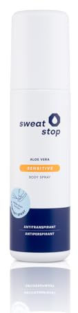 SweatStop Aloe Vera SENSITIVE Antitranspirant Rücken & Körper Comfort Spray 100ml gegen Schwitzen für empfindliche Haut - Antiperspirant Deo unisex