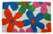 Homescapes Bunter Blumen Teppich, Vorleger: 50 x 80 cm. Farben: Orange, Pink, Blau. Geeignet für Badezimmer oder Kinderzimmer.