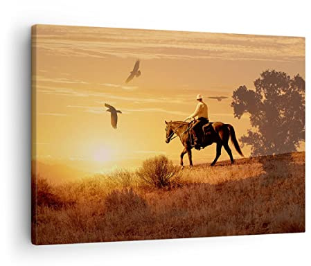 ARTTOR Bilder auf Leinwand 70x50cm Wandbild Landschaften Menschen - 2955