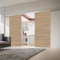 inova Doppel Holz-Schiebetür 2-Flügelig 1760 x 2035 mm Wildeiche Alu Komplettset mit Lauf-Schiene und Quadratgriff