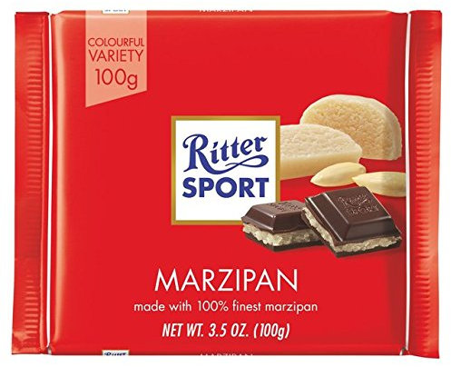 Ritter Sport Massepain Chocolat noir 100 g (lot de 4)