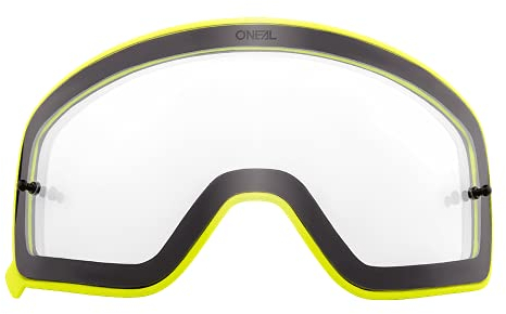 O'NEAL | Motocross-Brillen-Ersatzteile | Motorrad Enduro | Magnet-Linse aus Polycarbonat, Hochwertige und schlagfeste Linse mit 100% UV Schutz | B 50 Goggle Yellow Spare Leans Clean | Gelb