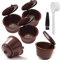 INTVN Ersatz Kapsel 5 Nachfüllbare Kapseln Wiederverwendbare Kaffee- Kapsel Kunststoff Edelstahl Filter Kaffeefilter für Dolce Gusto Kaffeekapsel mit Löffel und Pinsel