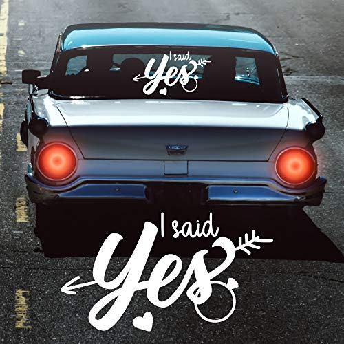 myrockshirt I Said yes ca 40cm Hochzeit Herz Verlobung Liebe Ring Aufkleber Sticker Autoaufkleber Profi-Qualität Sticker UV-fest