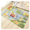 TYKTZXY Kinderteppich Spielen Teppich Straße Auto Tier Universum Blau Grün Grau(120×160cm,47×63inch)