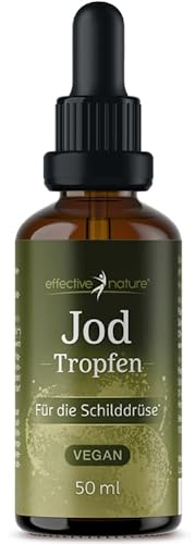 Jod Tropfen Hochdosiert - 50 ml - 150 mcg pro Tagesdosis (100%) - Ohne Zusatzstoffe - Vegan